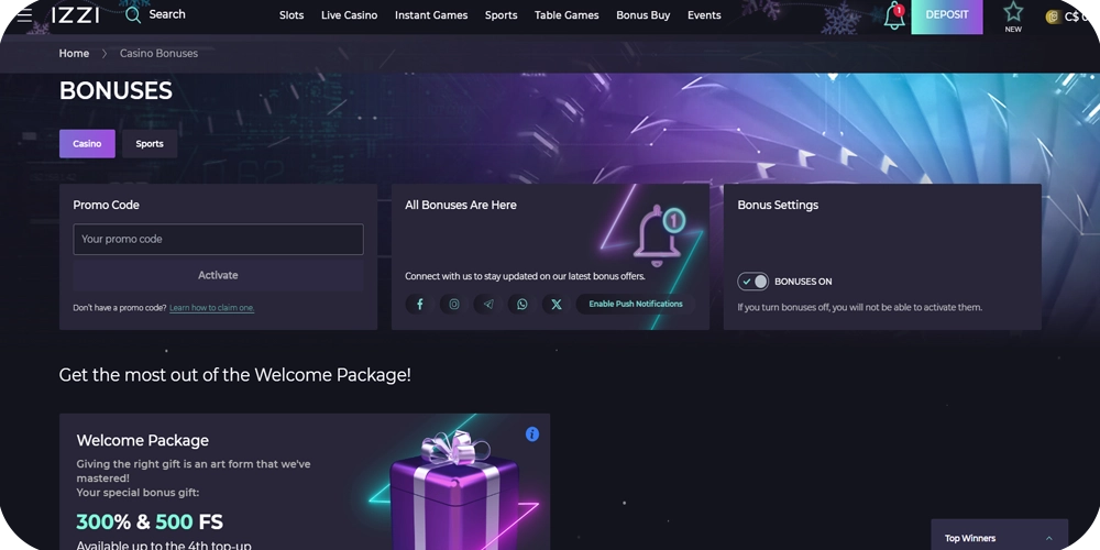 Izzi Casino Bonus Offers for Players